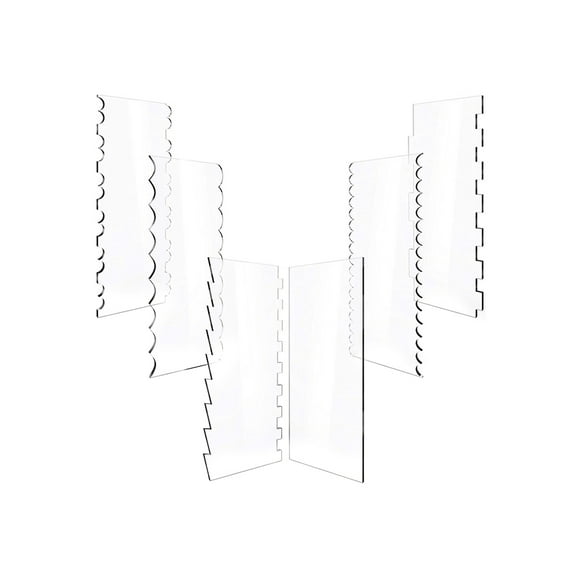 6 PCS Acrylic Cake Scraper Edge Smoother Tools Transparent Contour Comb Baking 6 PCS Acrylic Cake Scraper Edge Smoother Tools Transparent Contour Comb Baking
